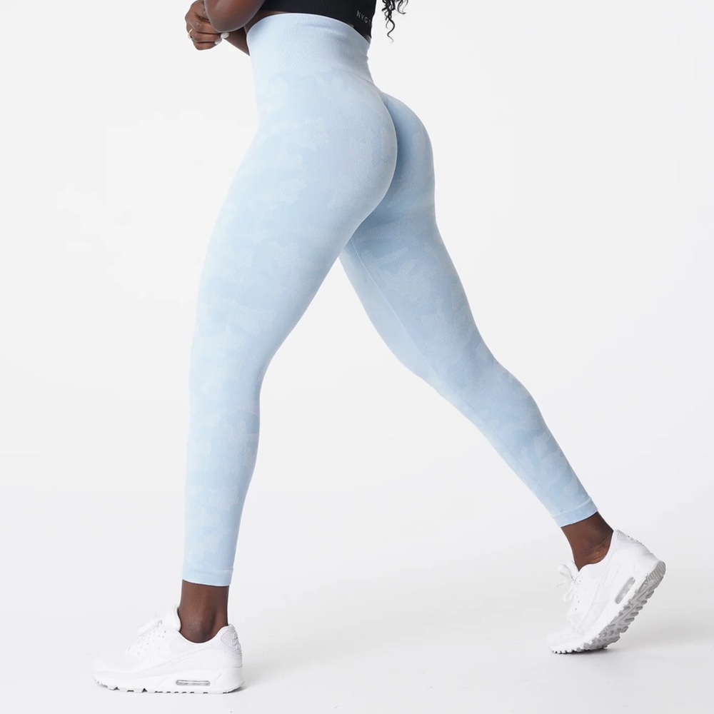NVGTN Light Blue Camo High-Waisted Leggings